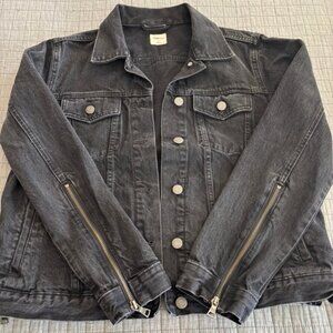 Women's Denim Jacket, Black, Size L